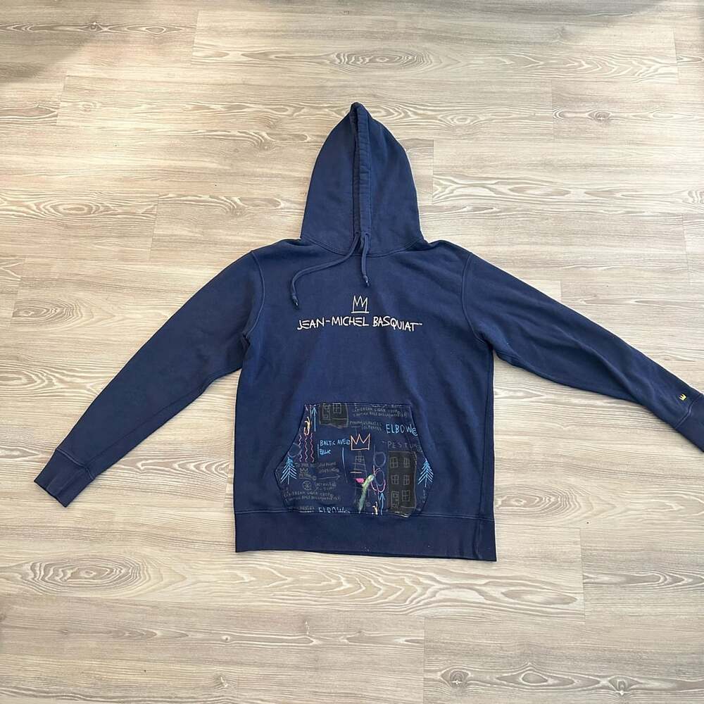 Jean-Michel Basquiat Hoodie Blue Art Graphic Print